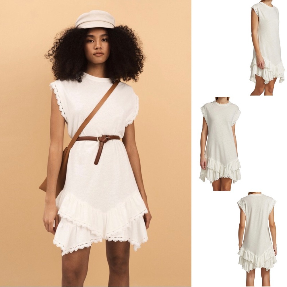 Derek Lam Jay Ruffle‎ Hem T-Shirt Dress